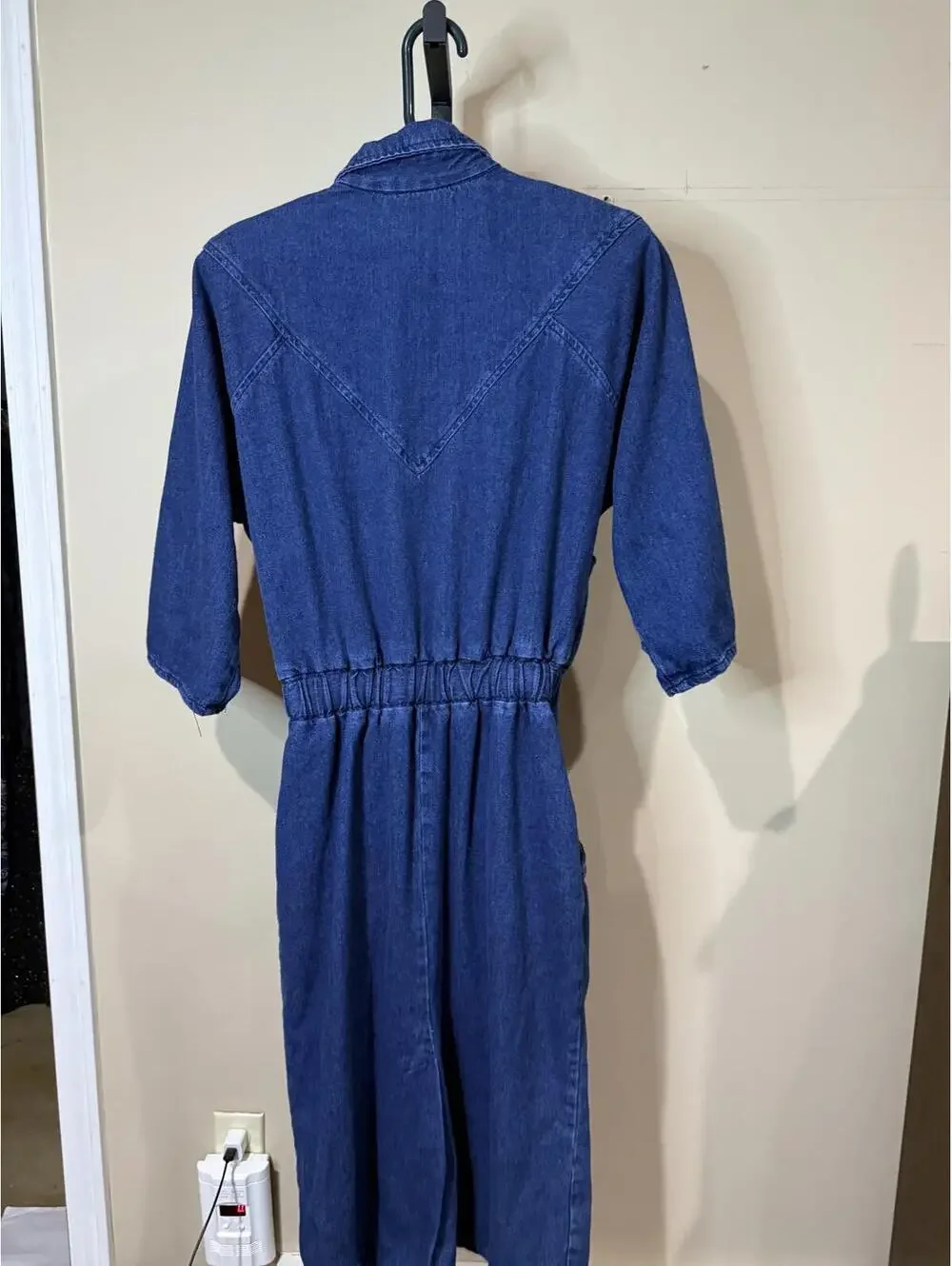 80s 90s Women's Blue Denim Dress with Studded Detail
